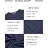COOFANDY Men’s Long Sleeve T-Shirts Crew Neck Regular-Fit Tee Shirts Casual Basic Tshirts(Navy)
