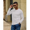 COOFANDY Men’s Long Sleeve T-Shirts Crew Neck Regular-Fit Tee Shirts Casual Basic Tshirts(White)