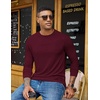COOFANDY Men’s Long Sleeve T-Shirts Crew Neck Regular-Fit Tee Shirts Casual Basic Tshirts(Wine Red)