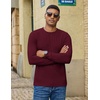 COOFANDY Men’s Long Sleeve T-Shirts Crew Neck Regular-Fit Tee Shirts Casual Basic Tshirts(Wine Red)