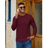 COOFANDY Men’s Long Sleeve T-Shirts Crew Neck Regular-Fit Tee Shirts Casual Basic Tshirts(Wine Red)