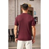 COOFANDY Men’s Quarter Zip Polo Shirt Short Sleeve Ribbed Knit Golf Tee(Wine Red)