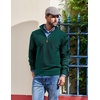 COOFANDY Men’s Quarter Zip Pullover Dress Regular Fit Mock Neck Sweater(Dark Green)