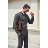 COOFANDY Men’s Quarter Zip Pullover Dress Regular Fit Mock Neck Sweater(Dark Grey)