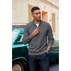 COOFANDY Men’s Quarter Zip Pullover Dress Regular Fit Mock Neck Sweater(Dark Grey)