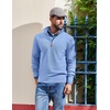 COOFANDY Men’s Quarter Zip Pullover Dress Regular Fit Mock Neck Sweater(Light Blue)