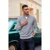 COOFANDY Men’s Quarter Zip Pullover Dress Regular Fit Mock Neck Sweater(Light Grey)