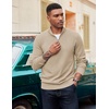 COOFANDY Men’s Quarter Zip Pullover Dress Regular Fit Mock Neck Sweater(Light Khaki)