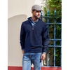 COOFANDY Men’s Quarter Zip Pullover Dress Regular Fit Mock Neck Sweater(Navy Blue)