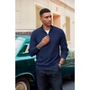 COOFANDY Men’s Quarter Zip Pullover Dress Regular Fit Mock Neck Sweater(Navy Blue)