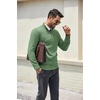 COOFANDY Men’s Quarter Zip Pullover Dress Regular Fit Mock Neck Sweater(Sage Green)
