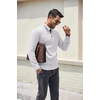 COOFANDY Men’s Quarter Zip Pullover Dress Regular Fit Mock Neck Sweater(White)