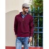 COOFANDY Men’s Quarter Zip Pullover Dress Regular Fit Mock Neck Sweater(Wine Red)