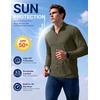COOFANDY Mens Quarter Zip Pullover Golf Shirt Running Sweatshirt For Men(Army Green)