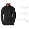 COOFANDY Mens Quarter Zip Pullover Golf Shirt Running Sweatshirt For Men(Black)