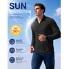 COOFANDY Mens Quarter Zip Pullover Golf Shirt Running Sweatshirt For Men(Black)