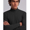 COOFANDY Mens Quarter Zip Pullover Golf Shirt Running Sweatshirt For Men(Black)