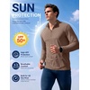 COOFANDY Mens Quarter Zip Pullover Golf Shirt Running Sweatshirt For Men(Brown)