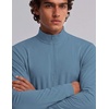 COOFANDY Mens Quarter Zip Pullover Golf Shirt Running Sweatshirt For Men(Deep Blue)