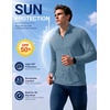COOFANDY Mens Quarter Zip Pullover Golf Shirt Running Sweatshirt For Men(Deep Blue)