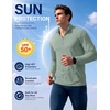 COOFANDY Mens Quarter Zip Pullover Golf Shirt Running Sweatshirt For Men(Green)