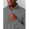 COOFANDY Mens Quarter Zip Pullover Golf Shirt Running Sweatshirt For Men(Grey)