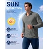 COOFANDY Mens Quarter Zip Pullover Golf Shirt Running Sweatshirt For Men(Grey)