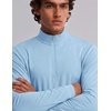 COOFANDY Mens Quarter Zip Pullover Golf Shirt Running Sweatshirt For Men(Light Blue)