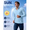 COOFANDY Mens Quarter Zip Pullover Golf Shirt Running Sweatshirt For Men(Light Blue)