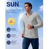 COOFANDY Mens Quarter Zip Pullover Golf Shirt Running Sweatshirt For Men(Light Grey)