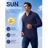 COOFANDY Mens Quarter Zip Pullover Golf Shirt Running Sweatshirt For Men(Navy Blue)