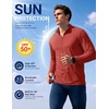 COOFANDY Mens Quarter Zip Pullover Golf Shirt Running Sweatshirt For Men(Red)