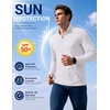 COOFANDY Mens Quarter Zip Pullover Golf Shirt Running Sweatshirt For Men(White)