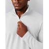 COOFANDY Mens Quarter Zip Pullover Golf Shirt Running Sweatshirt For Men(White)