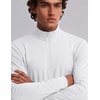 COOFANDY Mens Quarter Zip Pullover Golf Shirt Running Sweatshirt For Men(White)