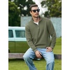 COOFANDY Mens Quarter Zip Pullover Sweatshirt Fleece Mock Neck with Pocket(Army Green)