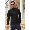 COOFANDY Men’s Slim Fit Basic Turtleneck Long Sleeve Lightweight Pullover Sweaters Casual Knitted Tops(3 Pack – Black/Army Green/Light Grey)