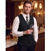 COOFANDY Mens Suit Vest Business Casual Dress Vest Wedding Prom Waistcoat(Black)