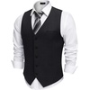 COOFANDY Mens Suit Vest Business Casual Dress Vest Wedding Prom Waistcoat(Black)