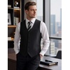 COOFANDY Mens Suit Vest Business Casual Dress Vest Wedding Prom Waistcoat(Black)