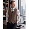 COOFANDY Mens Suit Vest Business Casual Dress Vest Wedding Prom Waistcoat(Brown)