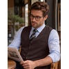 COOFANDY Mens Suit Vest Business Casual Dress Vest Wedding Prom Waistcoat(Coffee)