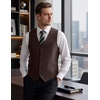 COOFANDY Mens Suit Vest Business Casual Dress Vest Wedding Prom Waistcoat(Coffee)