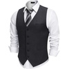 COOFANDY Mens Suit Vest Business Casual Dress Vest Wedding Prom Waistcoat(Gray)