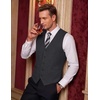 COOFANDY Mens Suit Vest Business Casual Dress Vest Wedding Prom Waistcoat(Gray)
