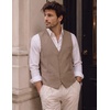 COOFANDY Mens Suit Vest Business Casual Dress Vest Wedding Prom Waistcoat(Khaki)