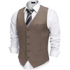 COOFANDY Mens Suit Vest Business Casual Dress Vest Wedding Prom Waistcoat(Khaki)