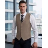 COOFANDY Mens Suit Vest Business Casual Dress Vest Wedding Prom Waistcoat(Khaki)