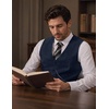 COOFANDY Mens Suit Vest Business Casual Dress Vest Wedding Prom Waistcoat(Navy Blue)