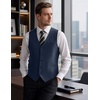 COOFANDY Mens Suit Vest Business Casual Dress Vest Wedding Prom Waistcoat(Navy Blue)